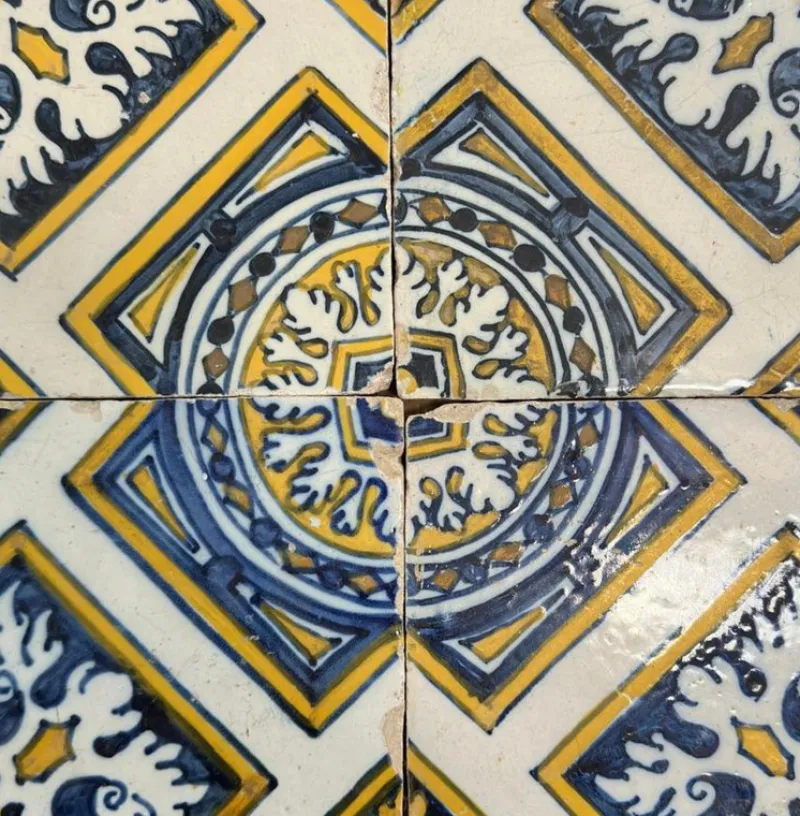 New Pamono 17th Century Portuguese Tiles, Set of 4