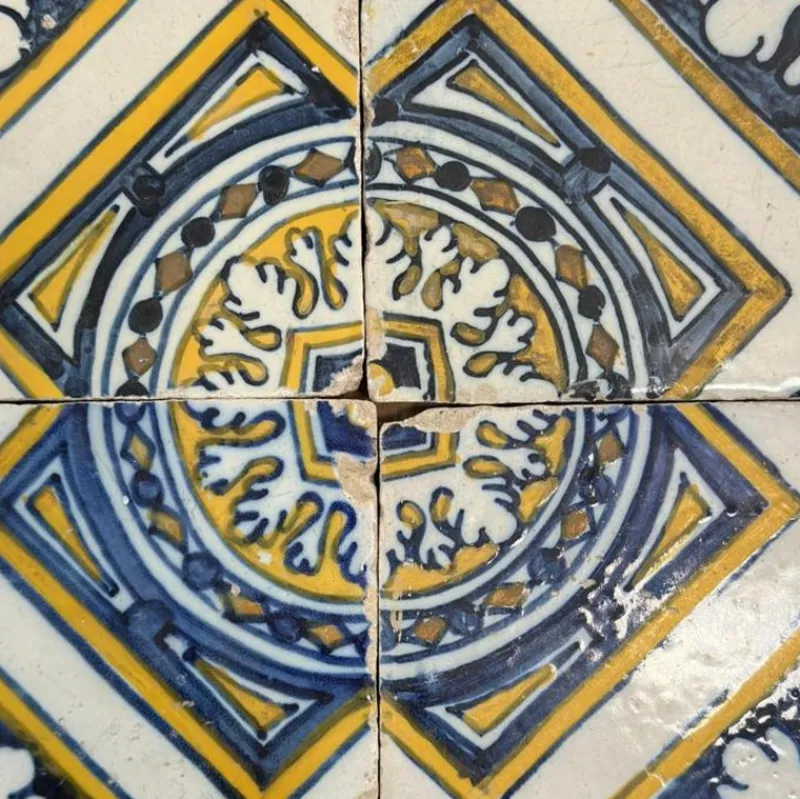 New Pamono 17th Century Portuguese Tiles, Set of 4