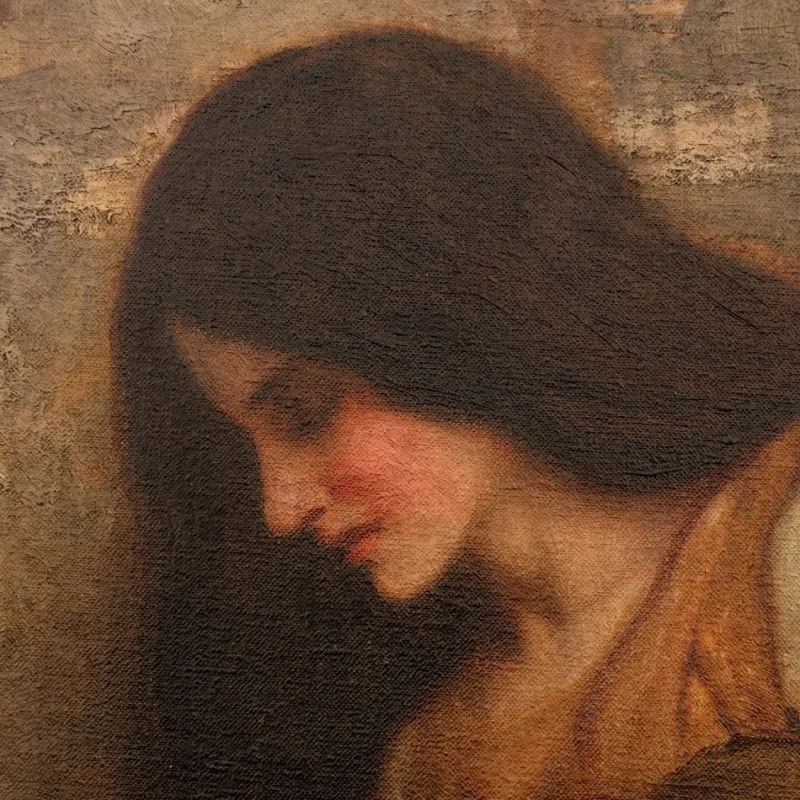 Outlet Pamono 19th Century Pre-Raphaelite Oil Painting by Arthur Augustus Dixon