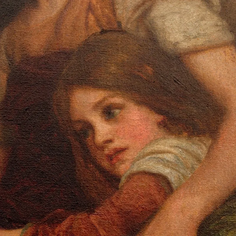 Outlet Pamono 19th Century Pre-Raphaelite Oil Painting by Arthur Augustus Dixon