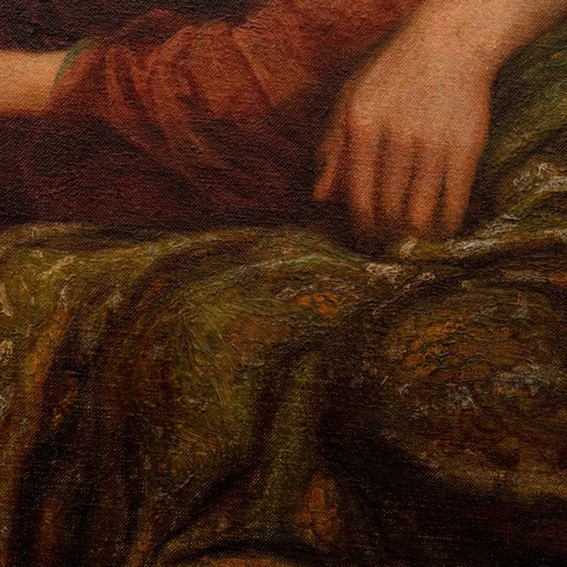 Outlet Pamono 19th Century Pre-Raphaelite Oil Painting by Arthur Augustus Dixon