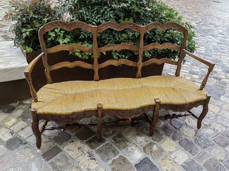 Outlet Pamono 19th Century Provencal 3-Seater Sofa in Walnut