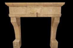 Clearance Pamono 20th Century Provincial Limestone Fireplace Mantle with Arched Legs