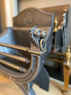 Pamono 19th Century Regency Style Polished Cast Iron Fire Grate><noscript><img width=