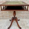 Pamono 19th Century Regency Wood Game Table with Green Leather Top, 1890s> Game Tables