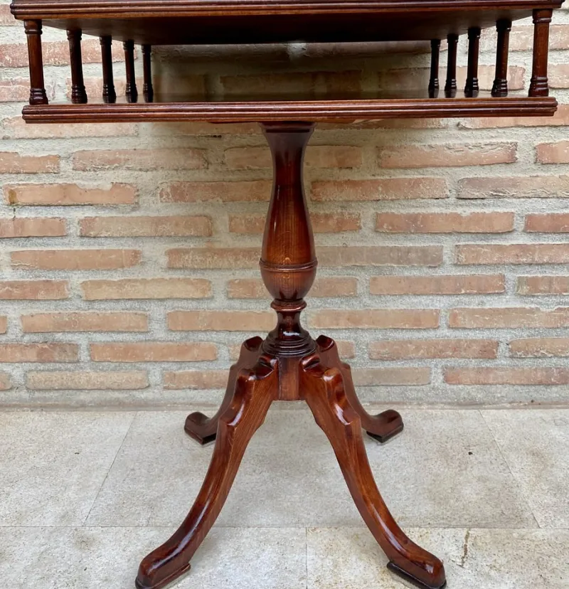 Pamono 19th Century Regency Wood Game Table with Green Leather Top, 1890s> Game Tables