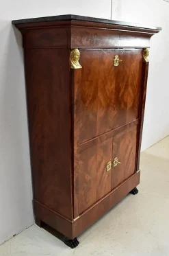 Pamono 19th Century Retour d’Égypte Mahogany Burl Veneer Secretaire