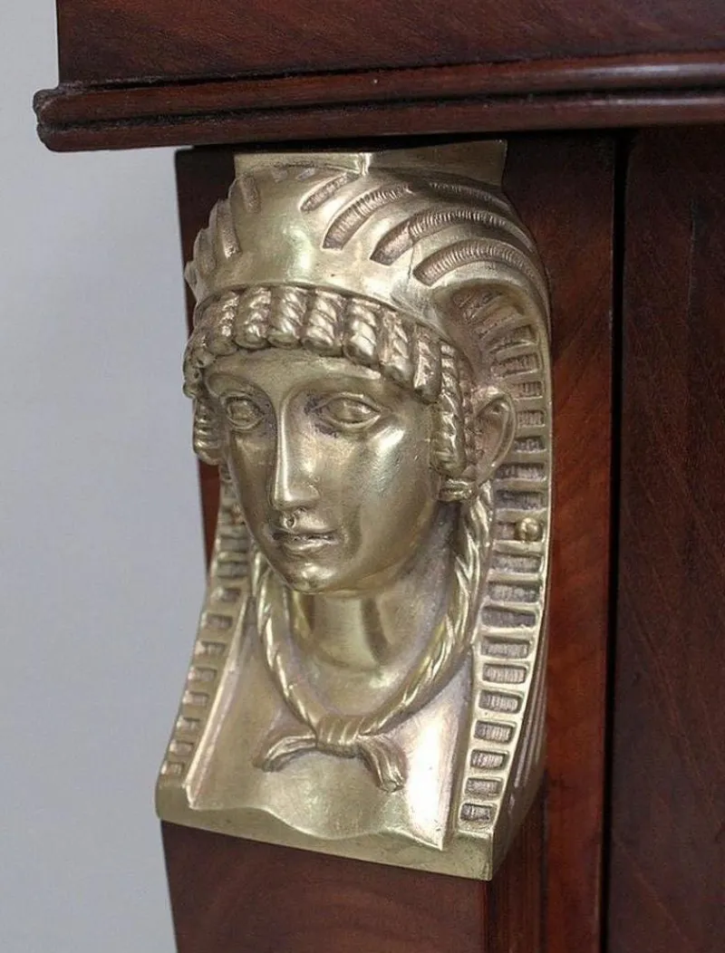 Pamono 19th Century Retour d’Égypte Mahogany Burl Veneer Secretaire