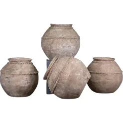 Hot Pamono 20th Century Rustic Beige Patina Terracotta Water Jars, Set of 4