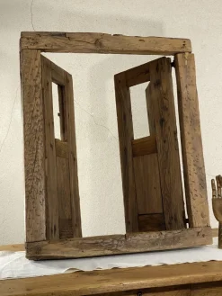Pamono 18th Century Rustic Pine Wood Window><noscript><img width=