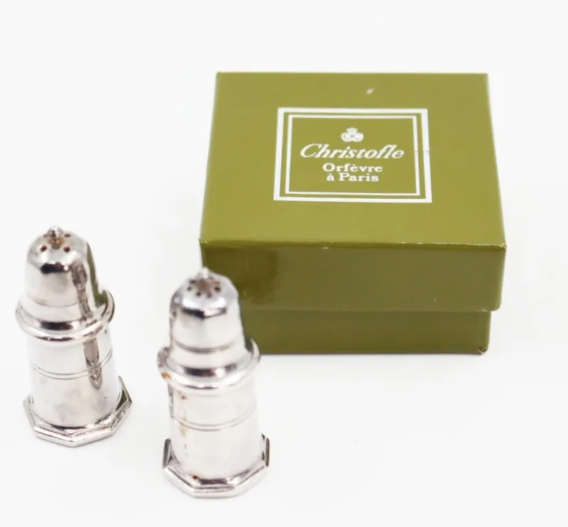 Clearance Pamono 20th Century Salt Shaker and Pepper Shaker from Christofle House, Set of 2
