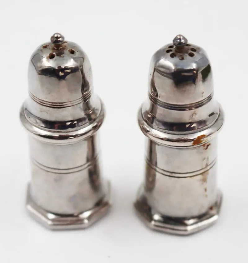 Clearance Pamono 20th Century Salt Shaker and Pepper Shaker from Christofle House, Set of 2
