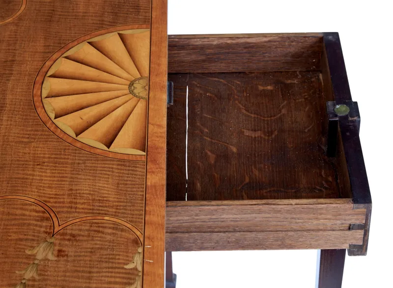 Pamono 19th Century Sheraton Revival Inlaid Mahogany Card Table, 1880> Game Tables