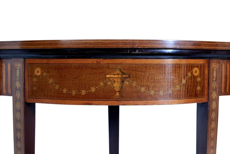 Pamono 19th Century Sheraton Revival Inlaid Mahogany Card Table, 1880> Game Tables