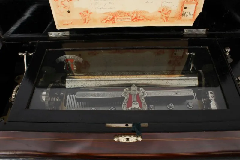 Pamono 19th Century Swiss 8 Air Gonçalo Alves Musical Box> Trunks Crates & Baskets