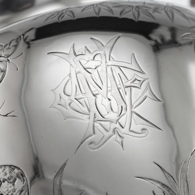 Hot Pamono 19th Century Victorian English Solid Silver Tea Set from Joseph, Albert, Horace & Ethelbert Savory, 1880s, Set of 6
