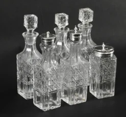 Pamono 19th Century Victorian Silver Plated 6 Bottle Cruet Set from Wade Wingfield Wilkins, Set of 7><noscript><img width=