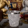 Pamono 19th Century Victorian Solid Silver & Cracked Glass Ice Bucket, 1890s> Ice Buckets & Wine Coolers