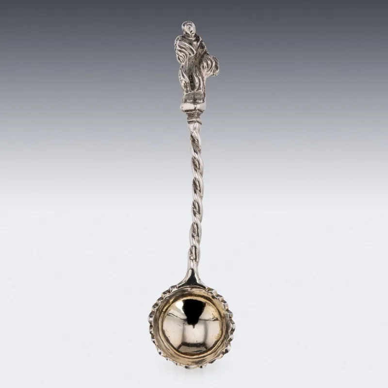 Pamono 19th Century Victorian Solid Silver Salts & Spoons, London, 1870s, Set of 6> Salt & Pepper Shakers