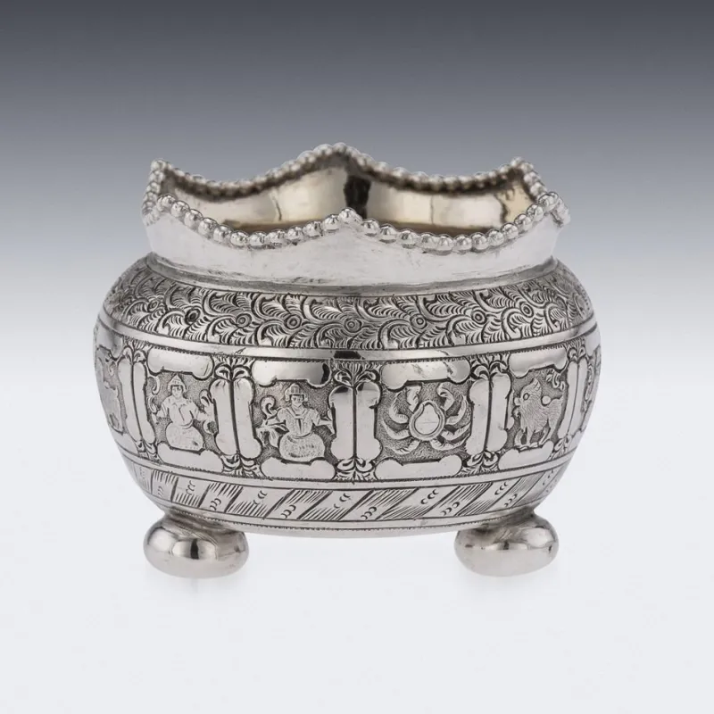 Pamono 19th Century Victorian Solid Silver Salts & Spoons, London, 1870s, Set of 6> Salt & Pepper Shakers
