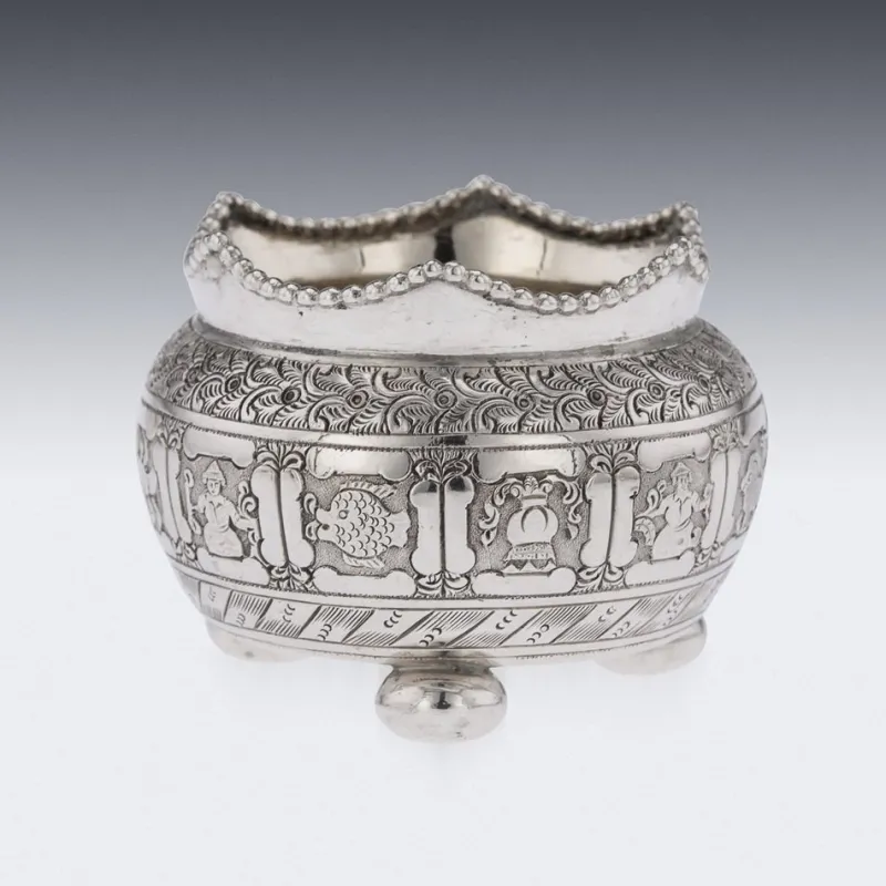 Pamono 19th Century Victorian Solid Silver Salts & Spoons, London, 1870s, Set of 6> Salt & Pepper Shakers
