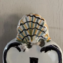 Discount Pamono 18th Century Wall-Mounted Holy Water Font in Polychrome Earthenware by by Mario Bellini from the Nevers Factory, 1970