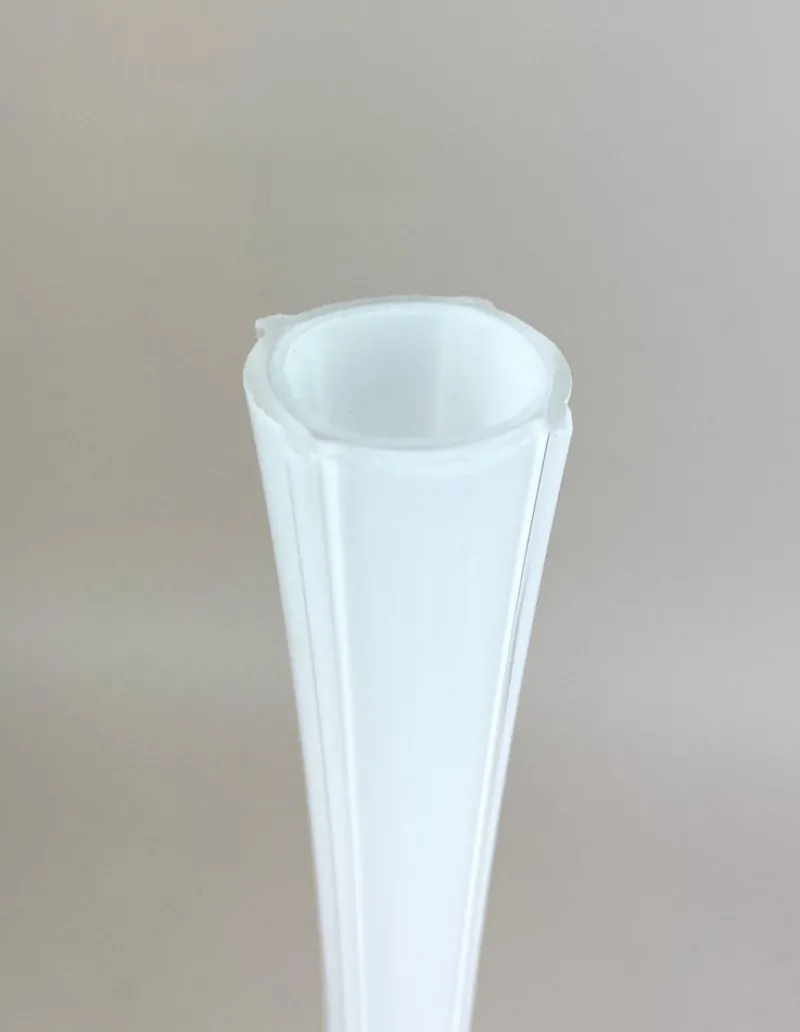 Pamono 20th Century White and Clear Murano Glass Long Neck Vase, Italy, 1960s> Vases