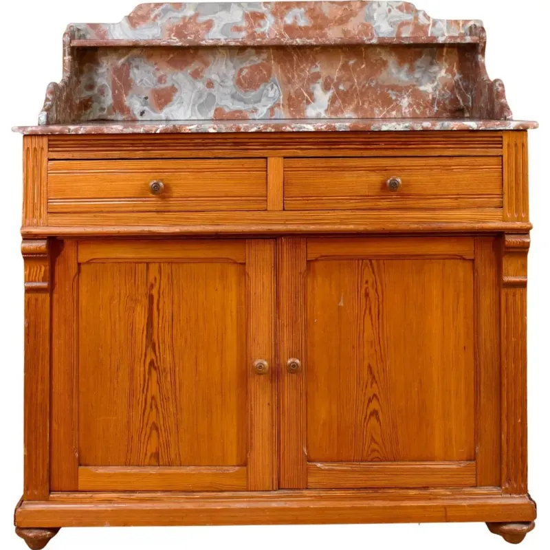 Online Pamono 19th Century Wood & Marble Vanity
