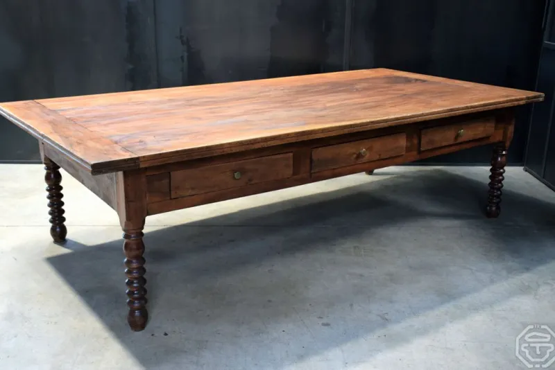 Pamono 20th Century Wooden Passementier Table with Drawer, France, Lyon, 1880> Worktables & Workbenches