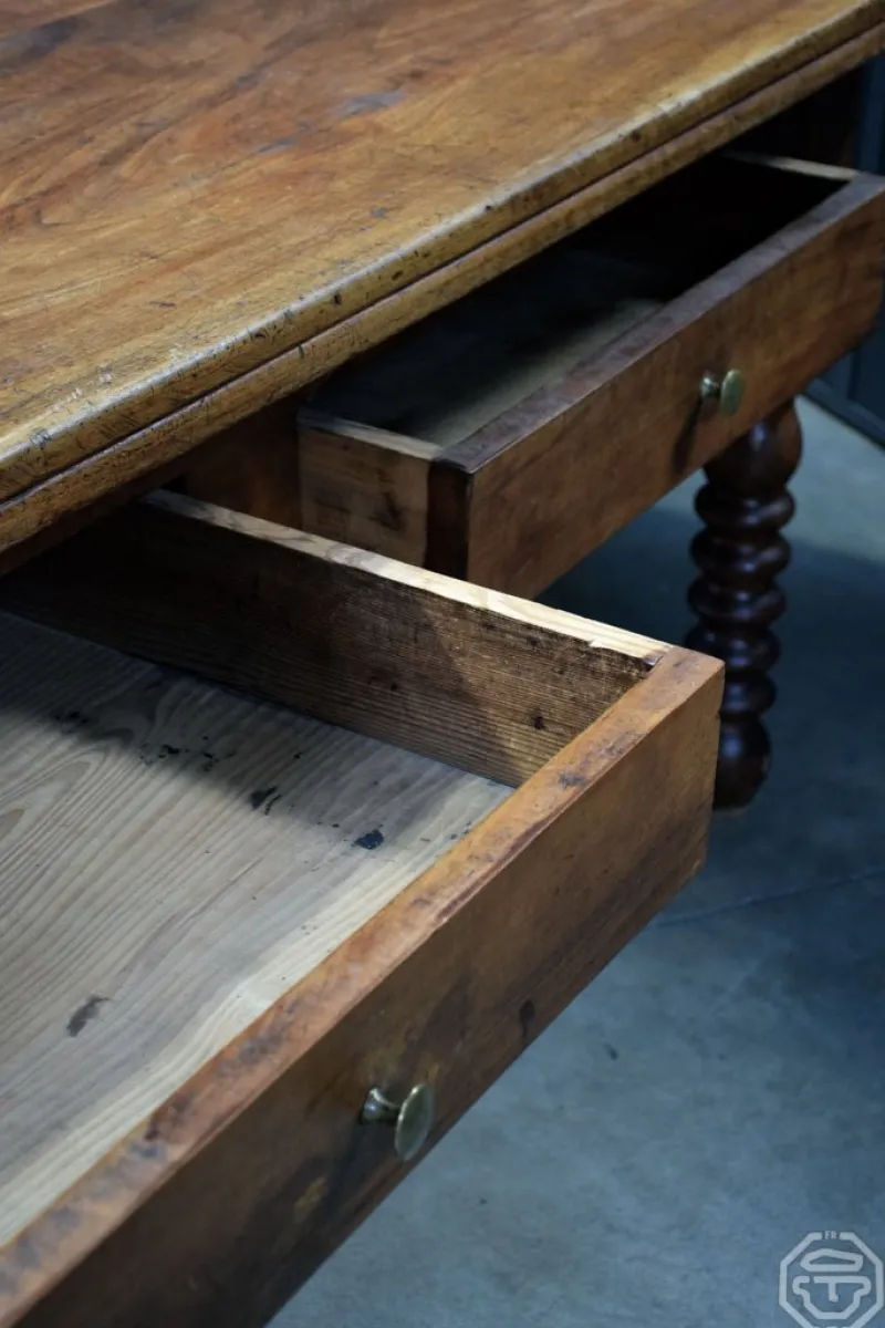 Pamono 20th Century Wooden Passementier Table with Drawer, France, Lyon, 1880> Worktables & Workbenches