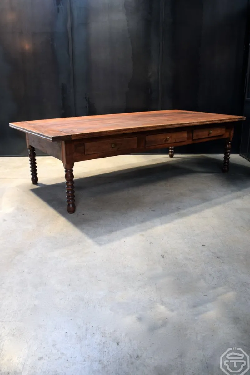 Pamono 20th Century Wooden Passementier Table with Drawer, France, Lyon, 1880> Worktables & Workbenches