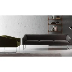 Clearance Pamono Thank Lounge Chair in Chromed Metal and Upholstery with Armrests by Quinti Sedute