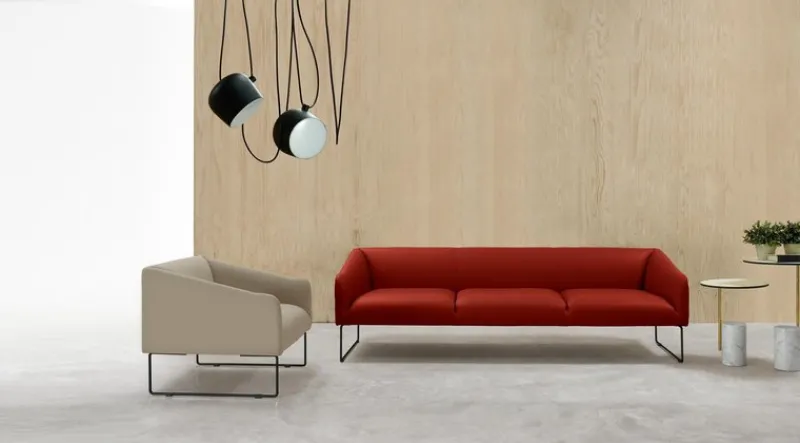 Pamono Thank Three-Seater Sofa in Chromed Metal and Upholstery by Quinti Sedute