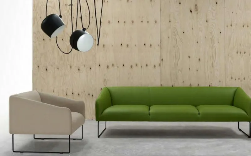 Pamono Thank Three-Seater Sofa in Chromed Metal and Upholstery by Quinti Sedute