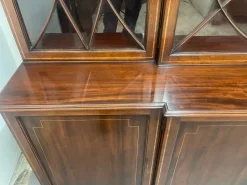 Pamono 19th Century Inlaid Mahogany Breakfront Bookcase, 1880s><noscript><img width=
