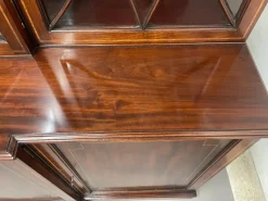 Pamono 19th Century Inlaid Mahogany Breakfront Bookcase, 1880s><noscript><img width=