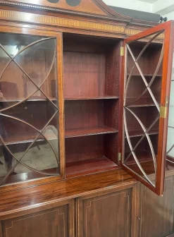 Pamono 19th Century Inlaid Mahogany Breakfront Bookcase, 1880s><noscript><img width=