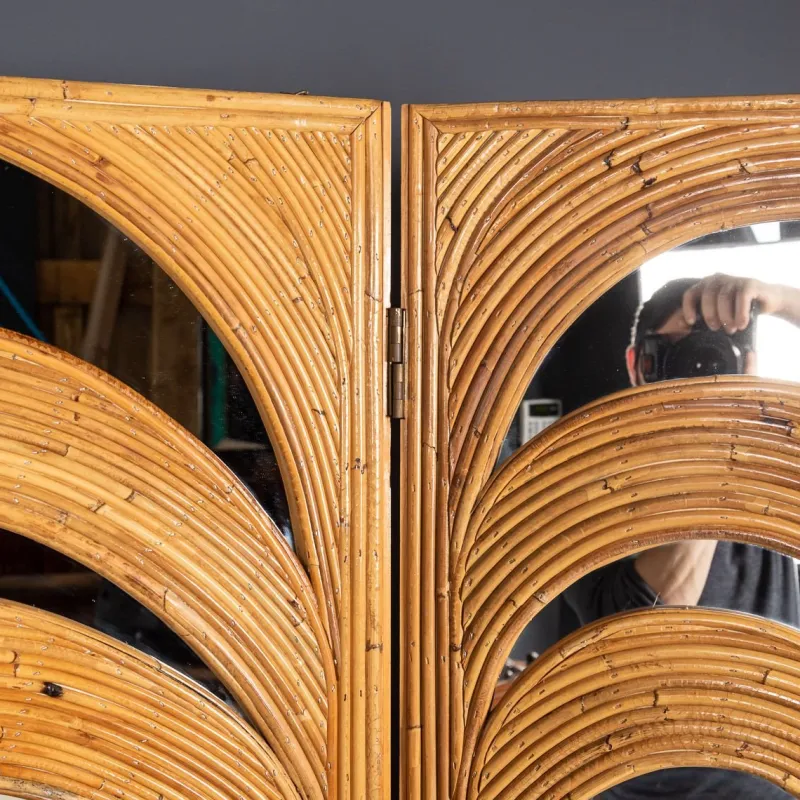 Online Pamono 20th-Century Italian Parma Series Mirrored Folding Screen, 1970s