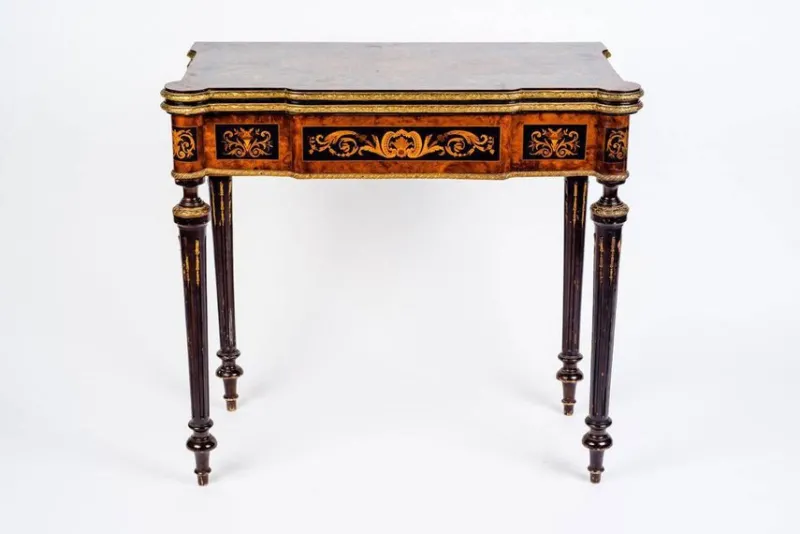 Pamono 19th-Century Marquetry Game Table, 1820s> Game Tables