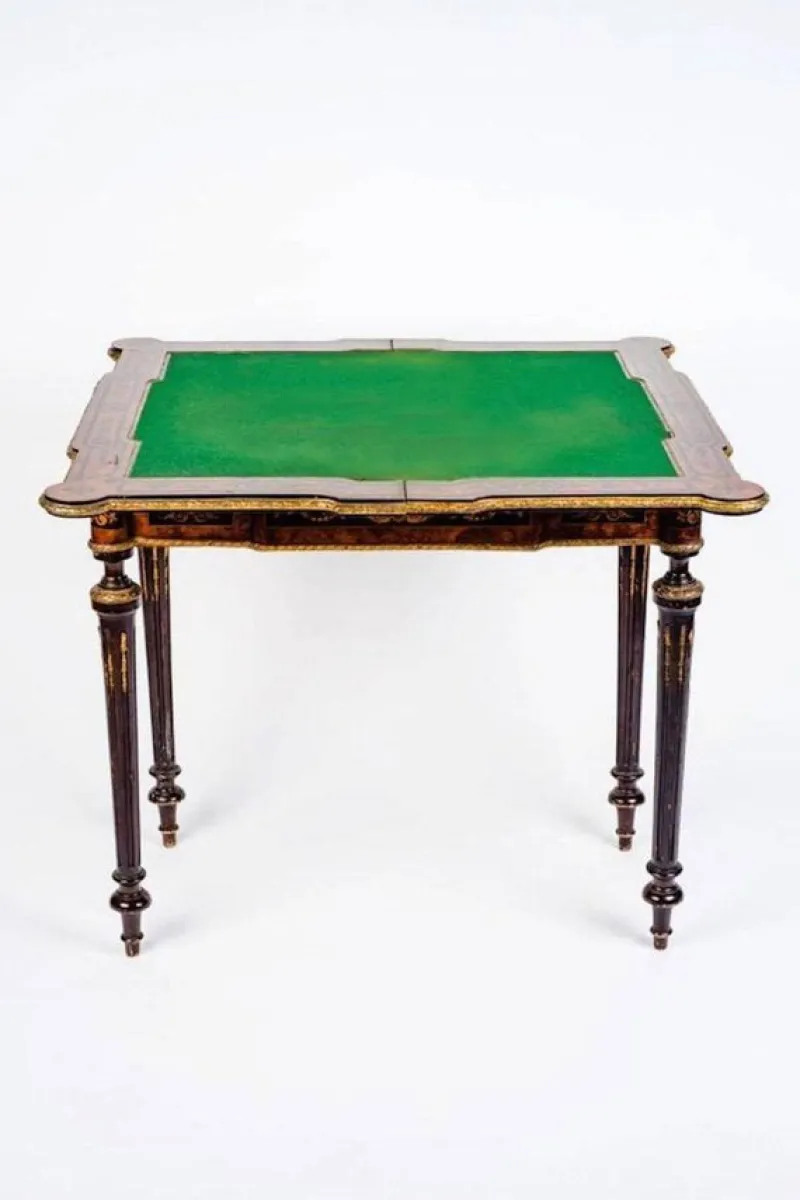 Pamono 19th-Century Marquetry Game Table, 1820s> Game Tables