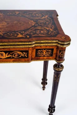 Pamono 19th-Century Marquetry Game Table, 1820s><noscript><img width=