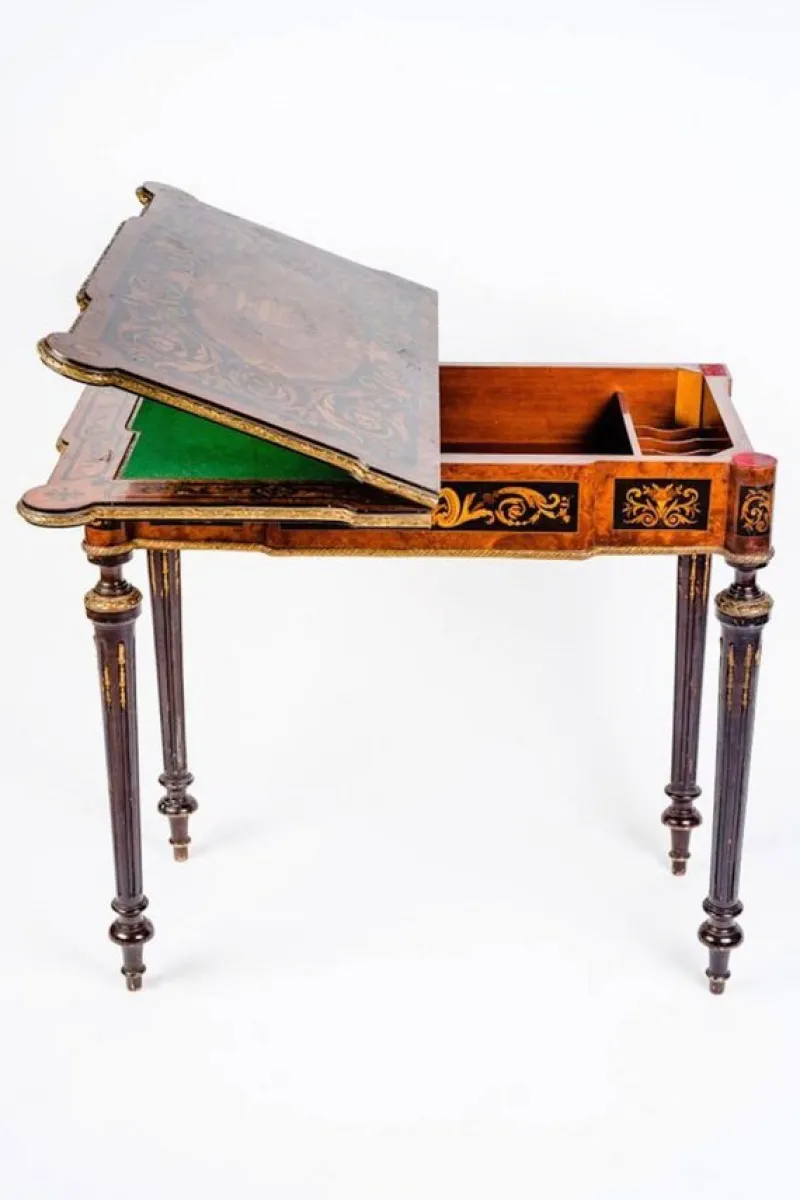 Pamono 19th-Century Marquetry Game Table, 1820s> Game Tables