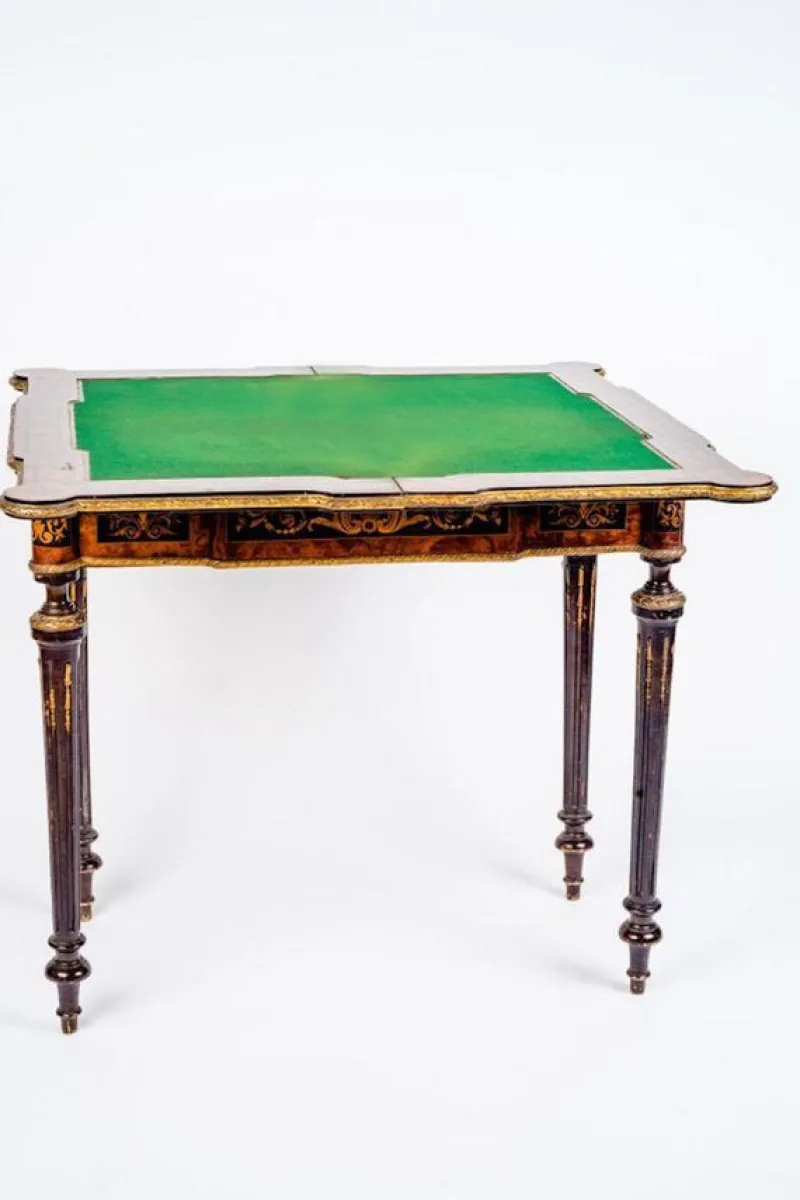 Pamono 19th-Century Marquetry Game Table, 1820s> Game Tables