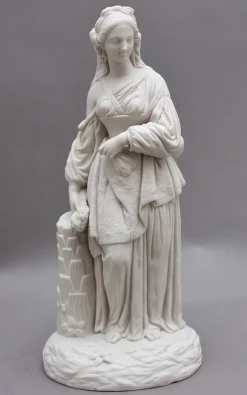 Discount Pamono 19th-Century Parian Figure of a Woman Leaning on a Column