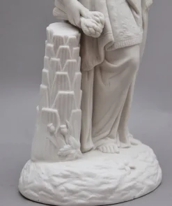 Discount Pamono 19th-Century Parian Figure of a Woman Leaning on a Column