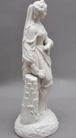 Discount Pamono 19th-Century Parian Figure of a Woman Leaning on a Column