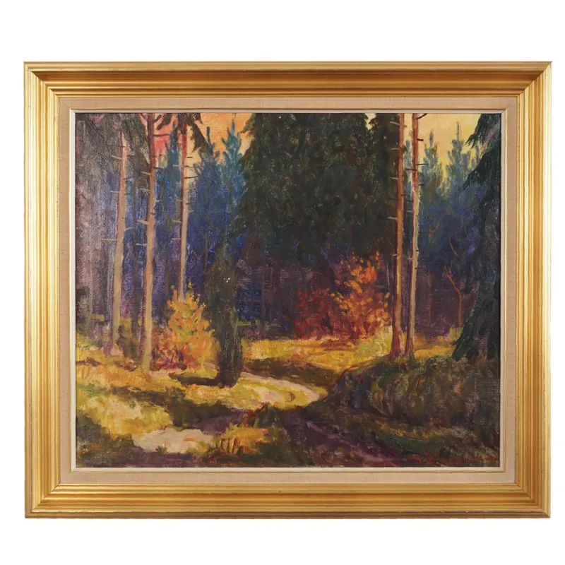 Online Pamono The Autumn Forest, 1960s, Oil on Canvas, Framed