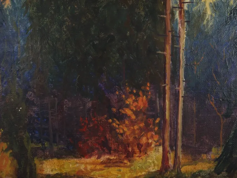Online Pamono The Autumn Forest, 1960s, Oil on Canvas, Framed