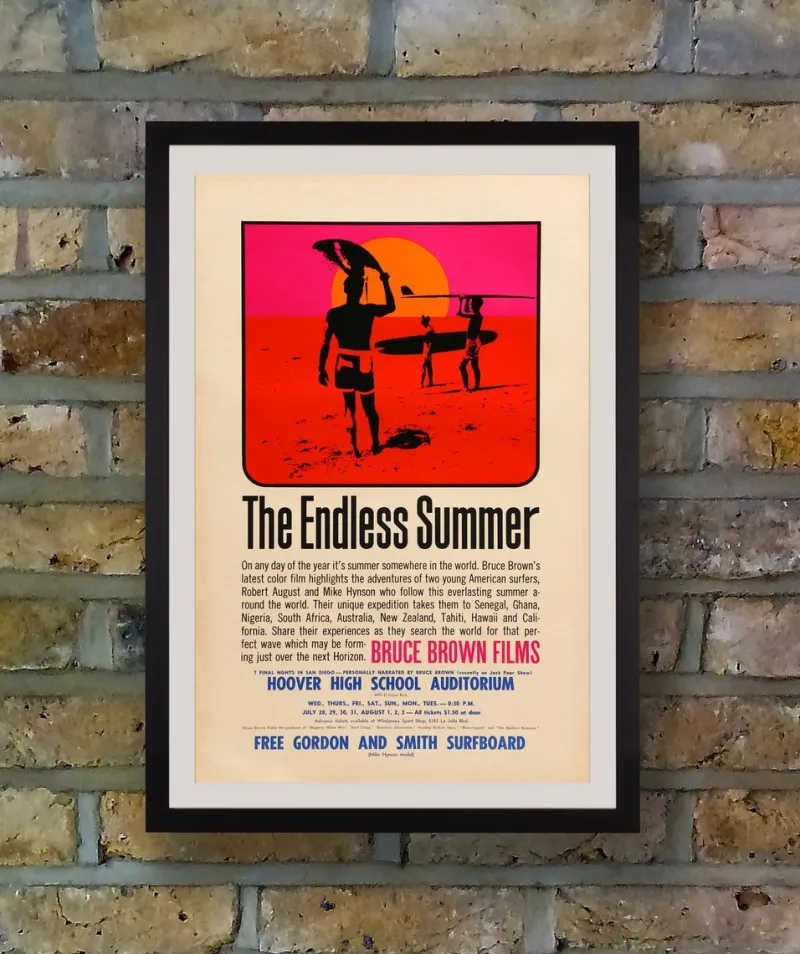 Outlet Pamono The Endless Summer Original US Film Poster by John Van Hamersveld, 1965