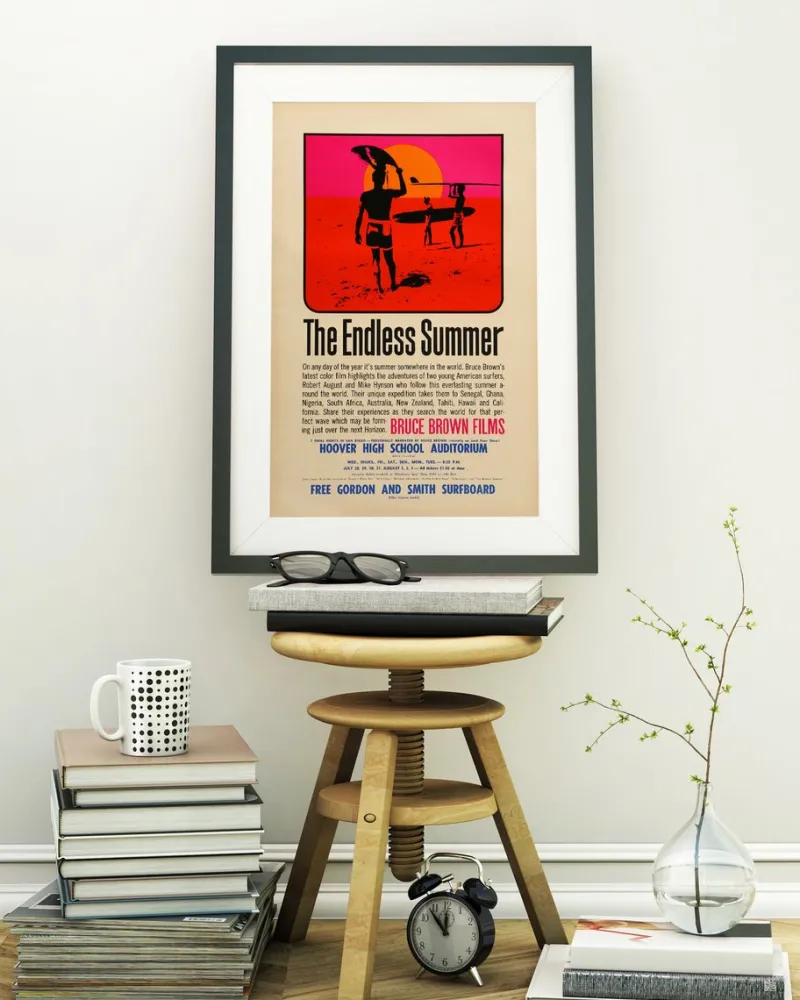 Outlet Pamono The Endless Summer Original US Film Poster by John Van Hamersveld, 1965